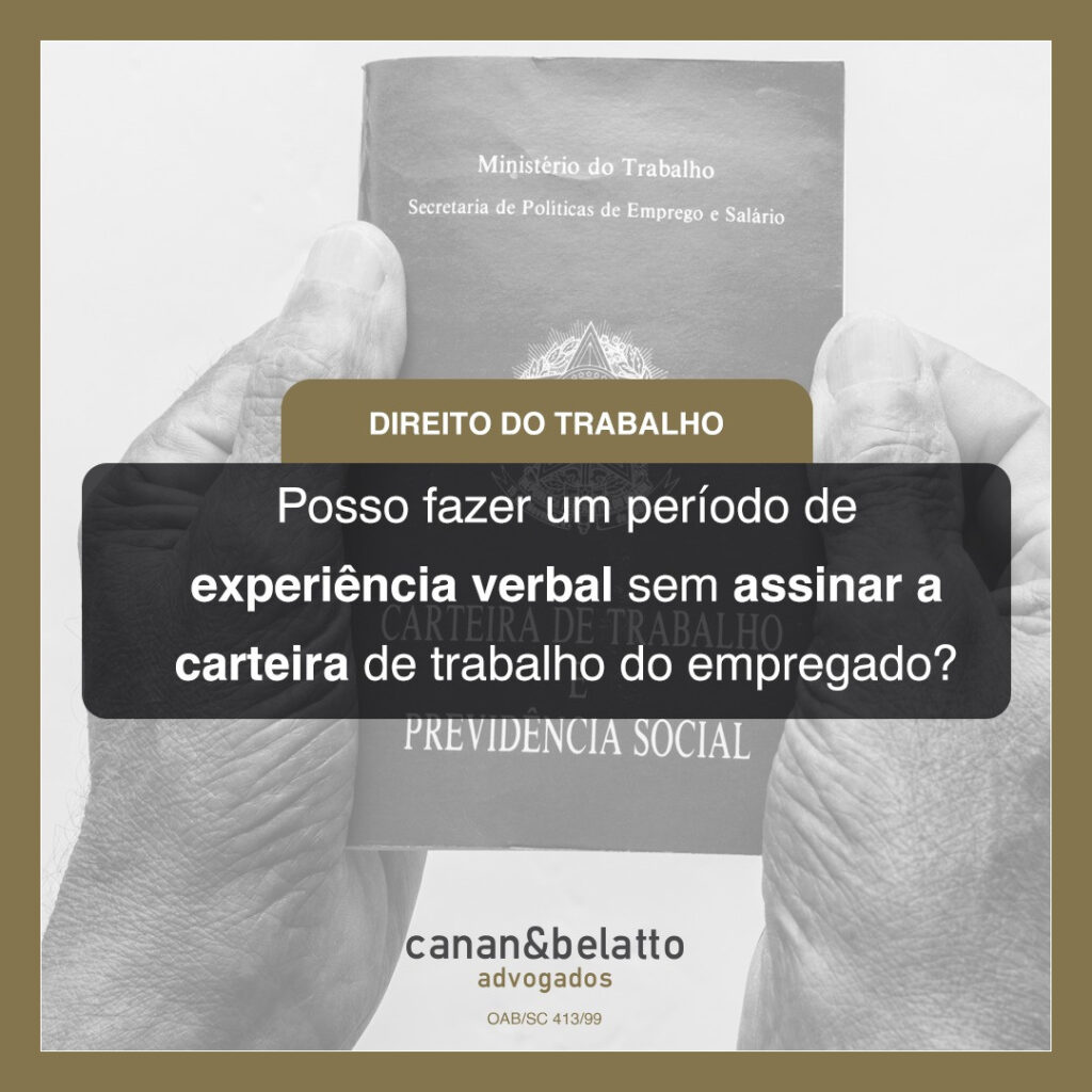 Contrato de experiência pode ser verbal?